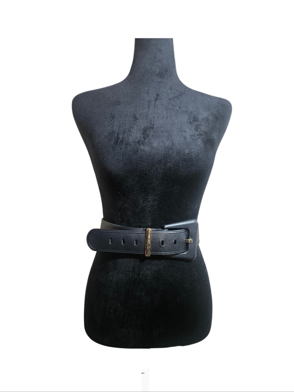 CABi Women's "Boss" Black Leather Wide Statement Waist Belt Size M
